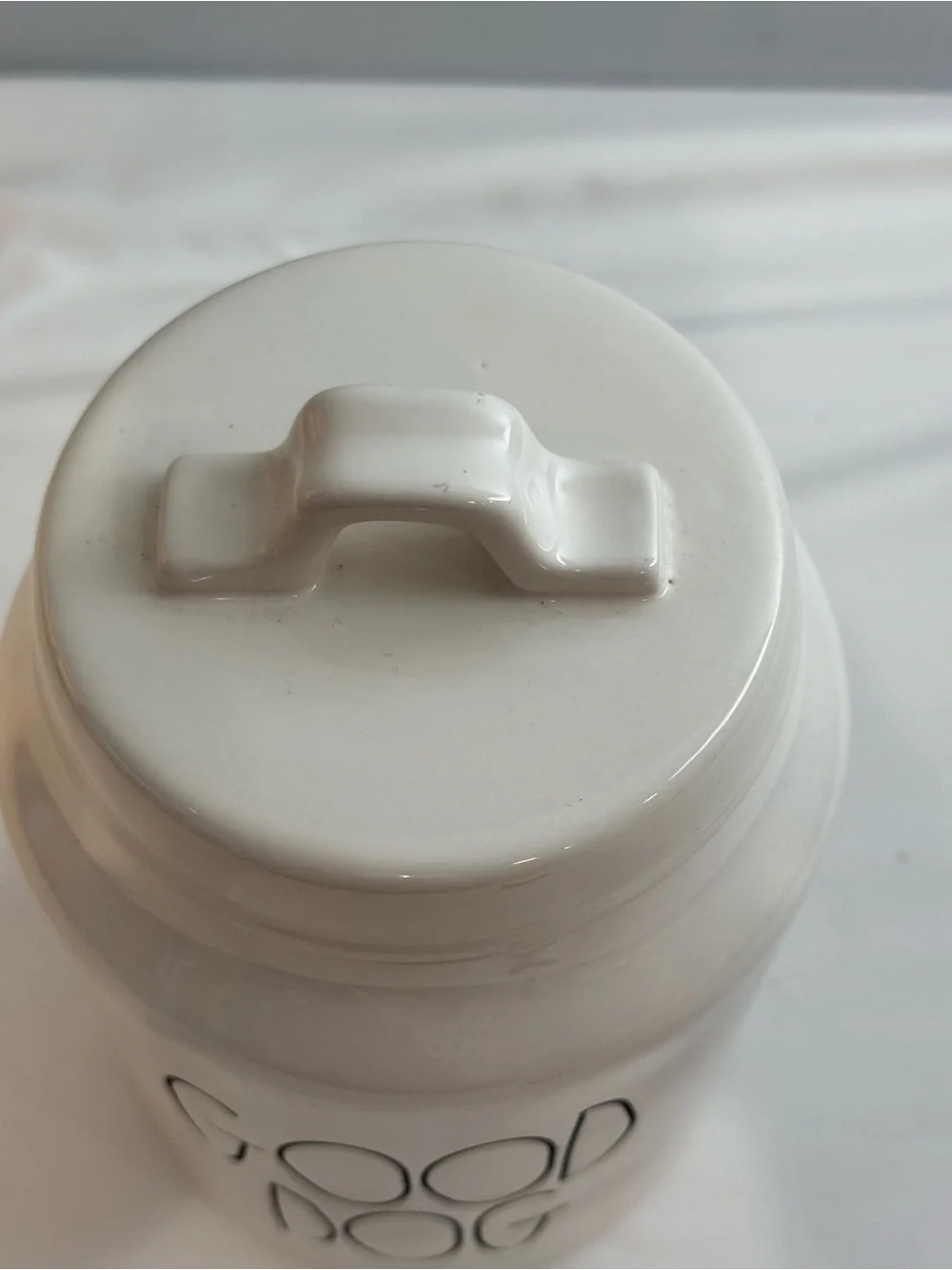 Rae Dunn White Ceramic 'GOOD DOG' Treat Jar with Black Letters